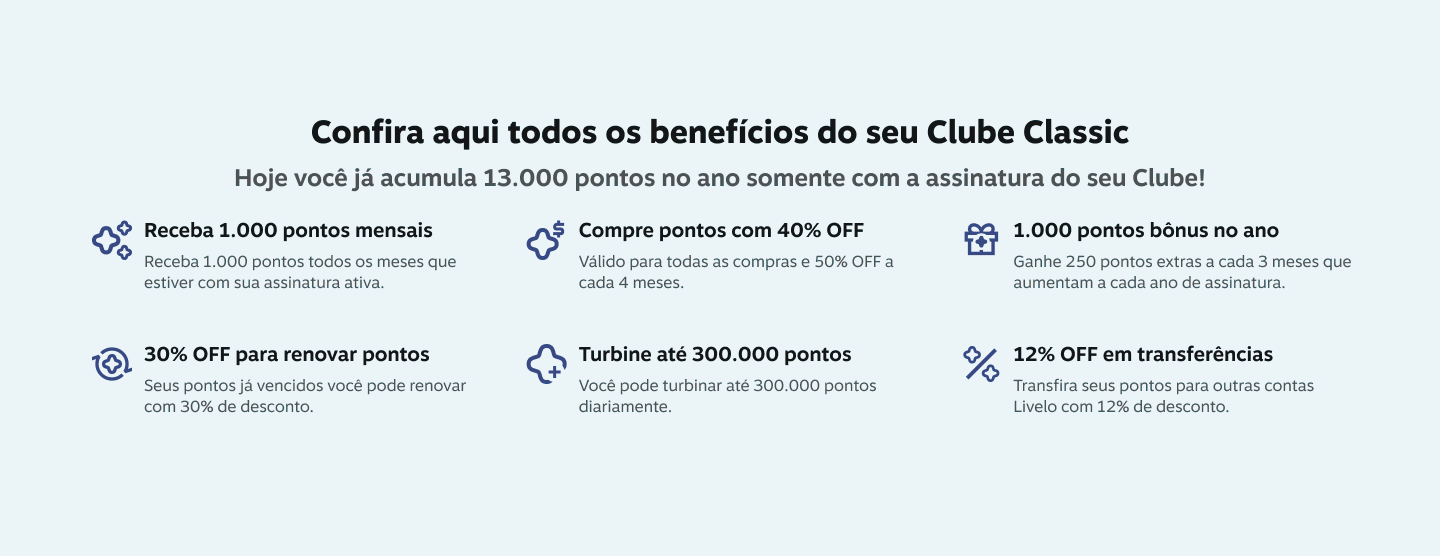 Confira aqui todos os benefícios do seu Clube Classic
