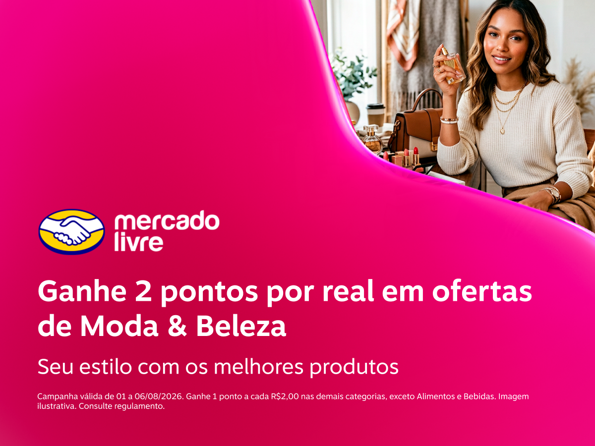 Ganhe 2 pontos por real em ofertas de Moda & Beleza. Seu estilo com os melhores produtos