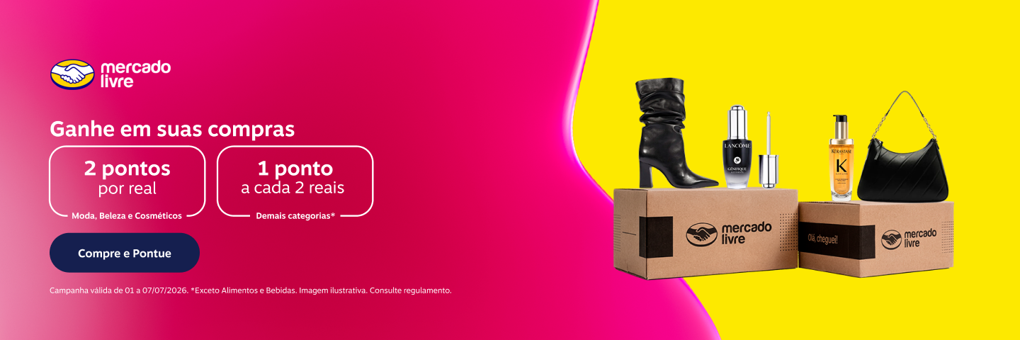 Frete grátis a partir de R$19. Ganhe em suas compras: 2 pontos por real em Moda, Beleza e Cosméticos e 1 ponto a cada R$2,00 nas demais categorias