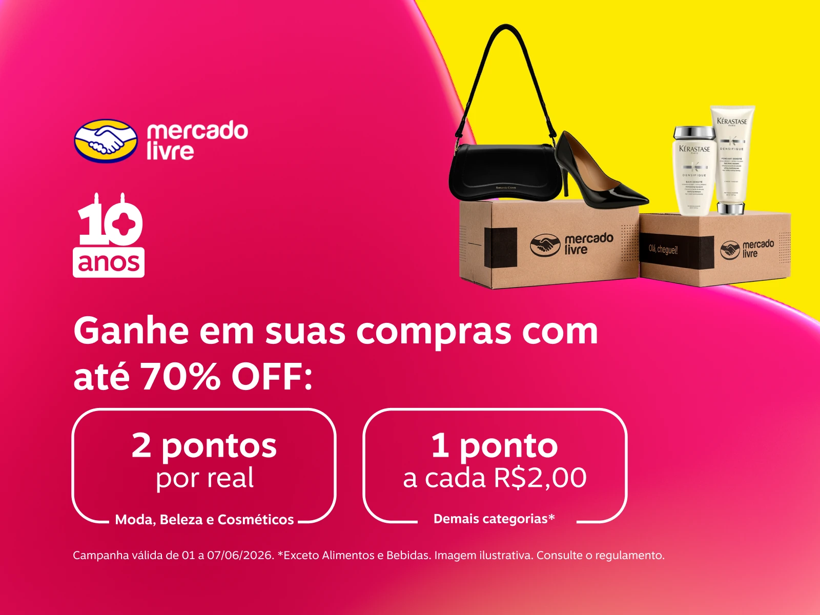 Ganhe em suas compras com até 70% OFF: 2 pontos por real em Moda, Beleza e Cosméticos e 1 ponto a cada R$2,00 nas demais categorias