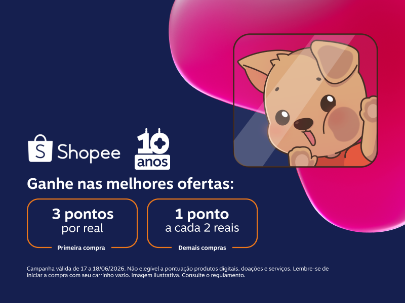 Ganhe nas melhores ofertas: 3 pontos por real para primeira compra e 1 ponto a cada 2 reais nas demais compras
