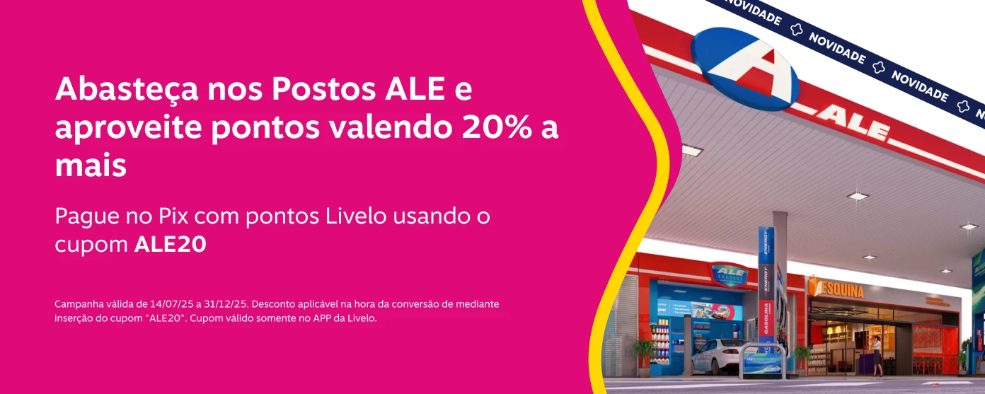 Abasteça nos Postos ALE e aproveite pontos valendo 20% a mais
