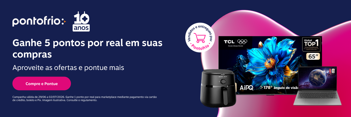 Ganhe 5 pontos por real em suas compras no Pontofrio. Aproveite as ofertas e pontue mais