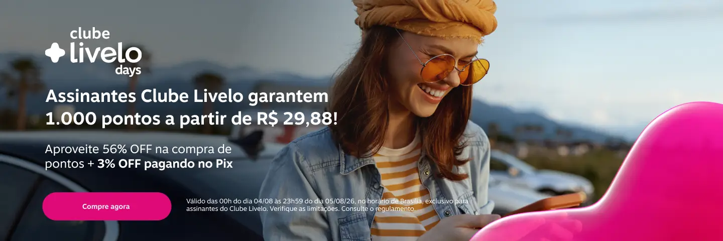 Assinantes do Clube garantem 1.000 pontos a partir de R$ 29,88. Compre pontos com 56% OFF + 3% OFF pagando no Pix