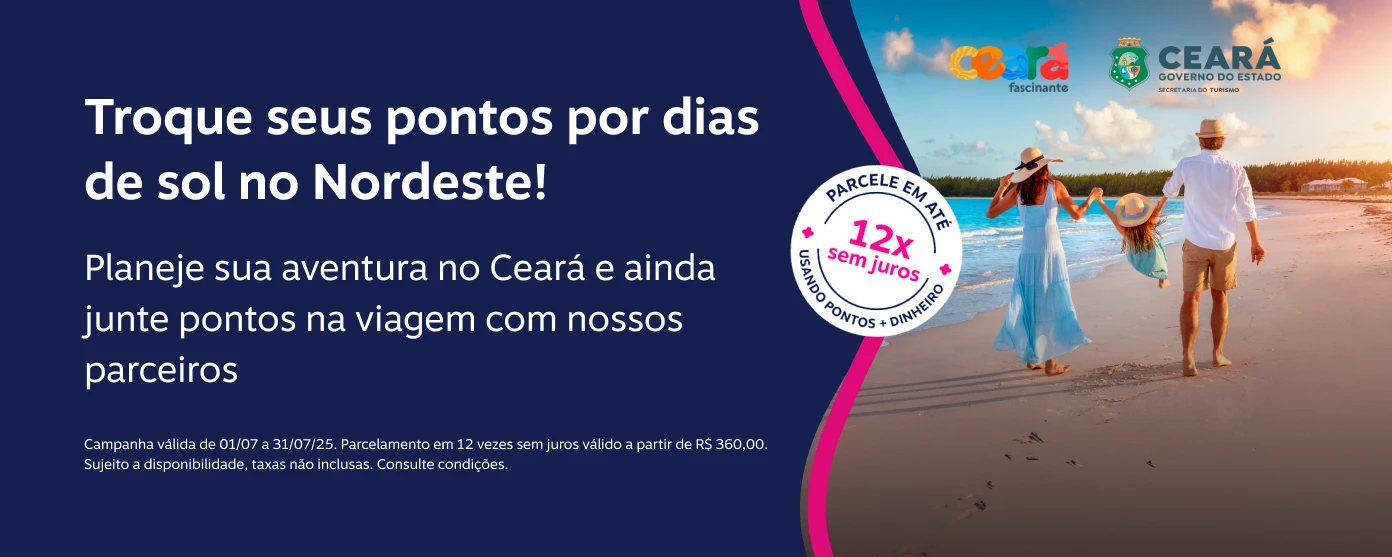 Troque seus pontos por dias de sol no Nordeste!