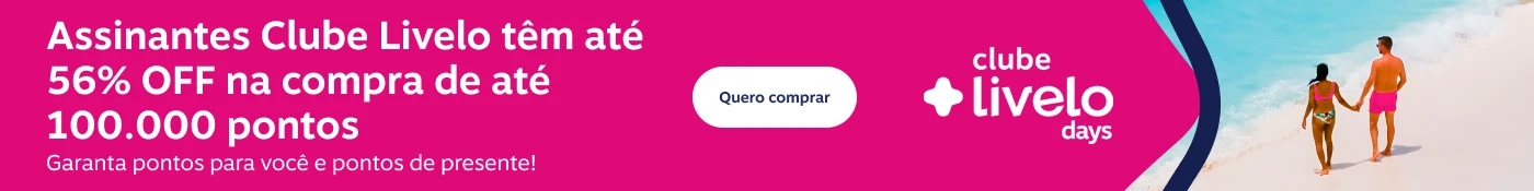 Assinantes Clube Livelo têm até 56% OFF na compra de até 100.000 pontos. Garanta pontos para você e pontos de presente!, imagem clicável, ir para https://www.livelo.com.br/compra-de-pontos/produto/LIVCompraDePontos?skuId=LIVSKUCompraDePontos