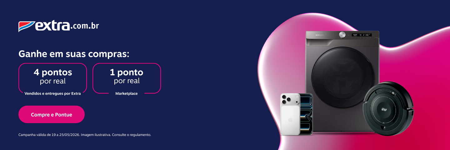 Ganhe em suas compras no Extra: 4 pontos por real em Vendidos e entregues por Extra e 1 ponto por real no Marketplace