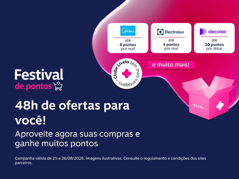 O queridinho das ofertas chegou!  Aproveite o Festival de Pontos para pontuar muito nas suas compras