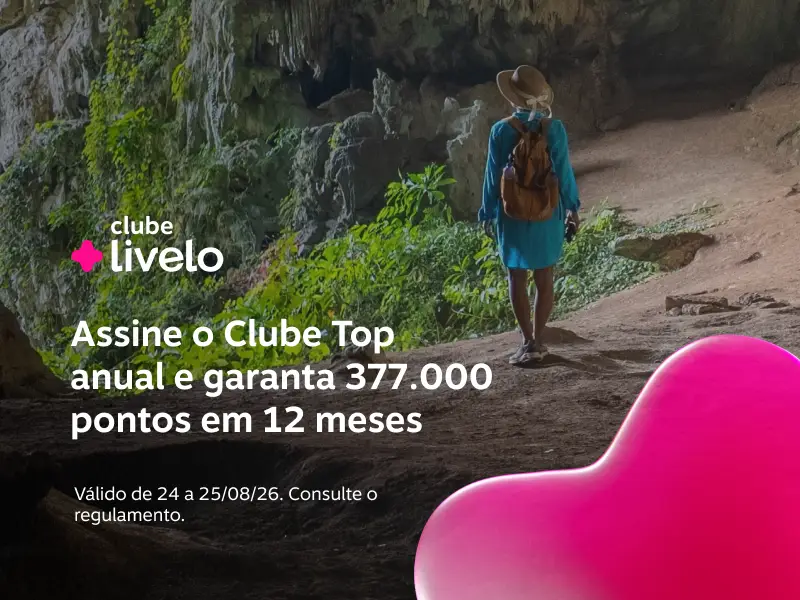 Assine o Clube Top anual e garanta 377.000 pontos em 12 meses. Junte pontos muito mais rápido e troque por produtos e viagens incríveis!