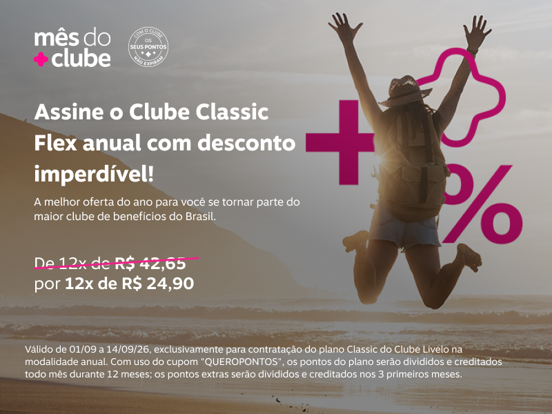 Banner promocional de adesão ao Clube Livelo