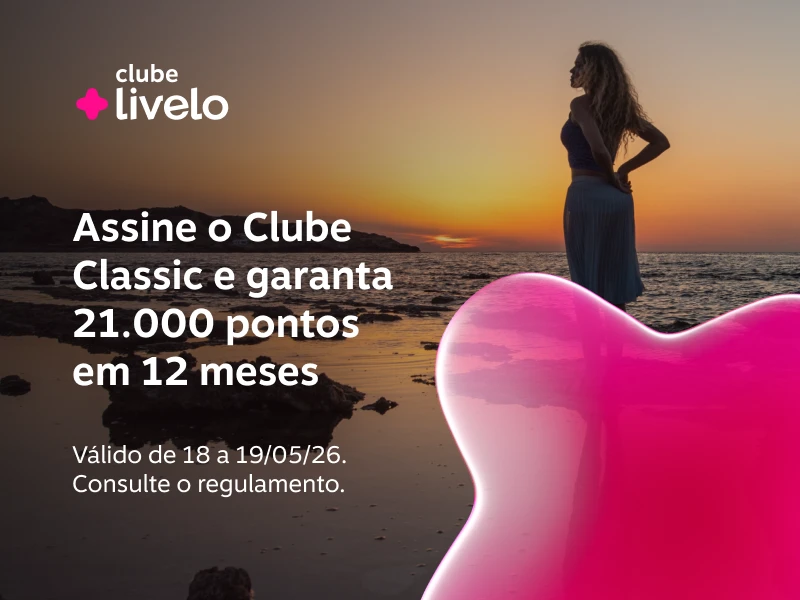 Assine o Clube Classic e garanta 21.000 pontos em 12 meses. 9.000 pontos extras. 12.000 pontos do plano. 