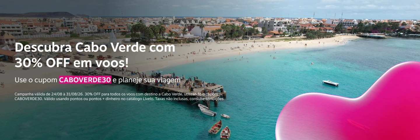 Descubra Cabo Verde com 30% de desconto em todos os voos Use o cupom CABOVERDE30 e planeje sua viagem agora mesmo