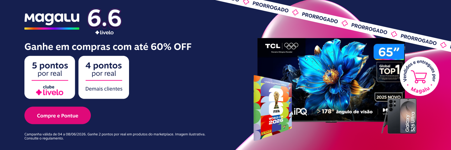 Ganhe em suas compras: 5 pontos por real para assinantes do Clube Livelo e 4 pontos por real para demais clientes
