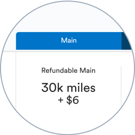 Example of miles that can be used for a destination.