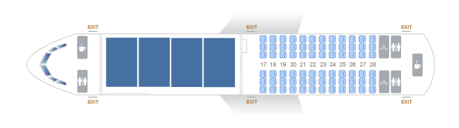 Seatmap of the Boeing 737-400 combi