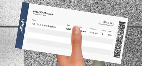 A picture of a paper boarding pass.