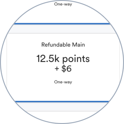 Example of miles that can be used for a destination.