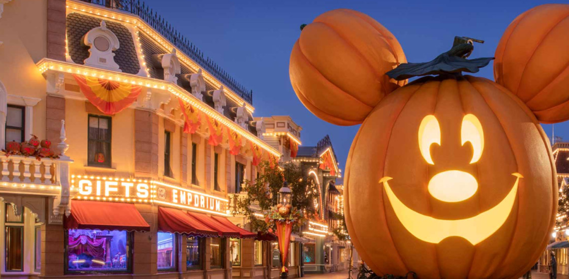 Calabaza con la forma de Mickey Mouse.