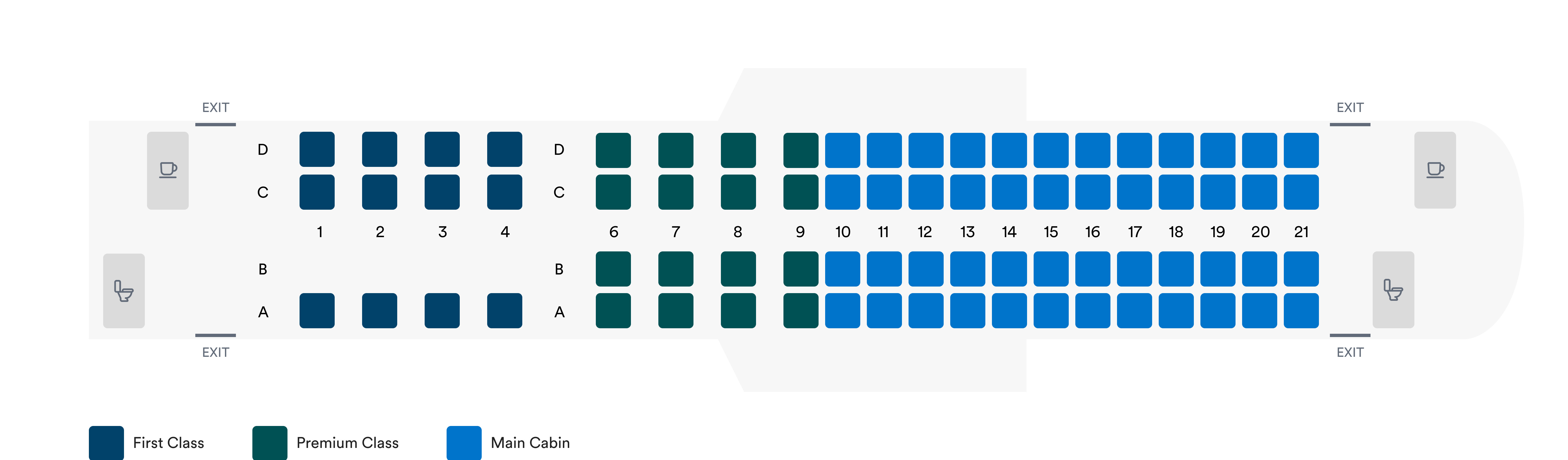 Seatmap of the Embraer 175