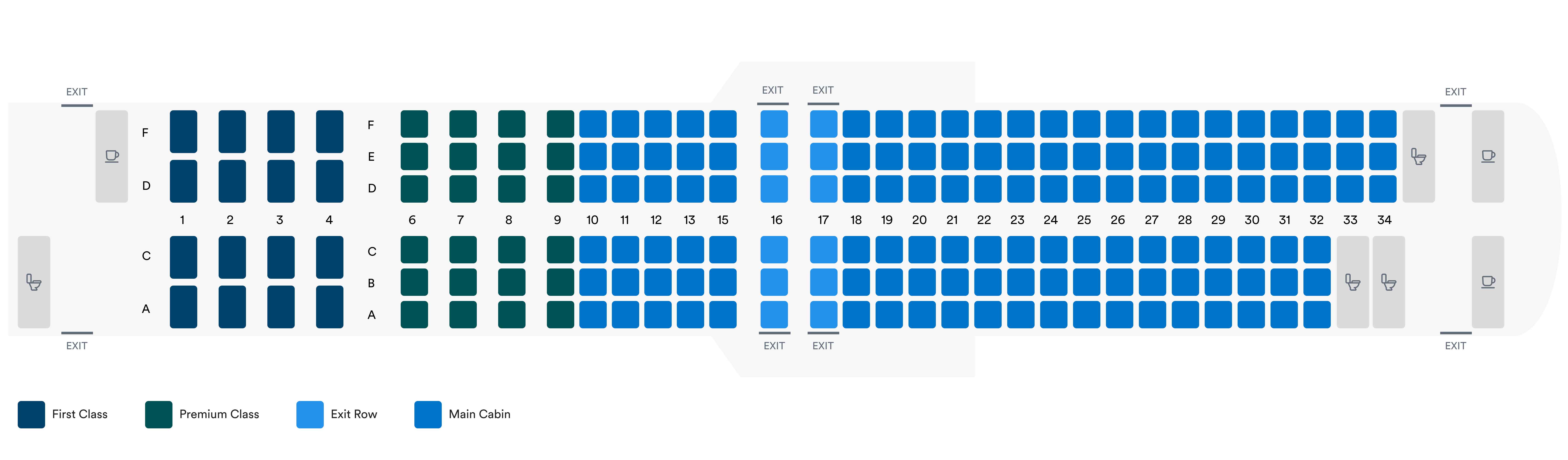 Seatmap of the Boeing 737-900