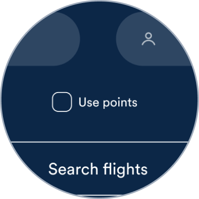 Book tab and selection box on a search widget.