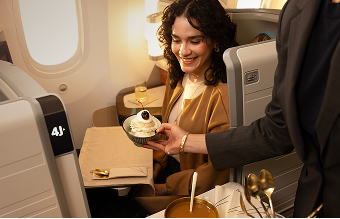 Guest sitting in First Class