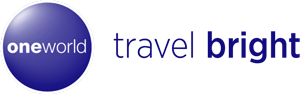 logo de oneworld al lado de las palabras travel bright
