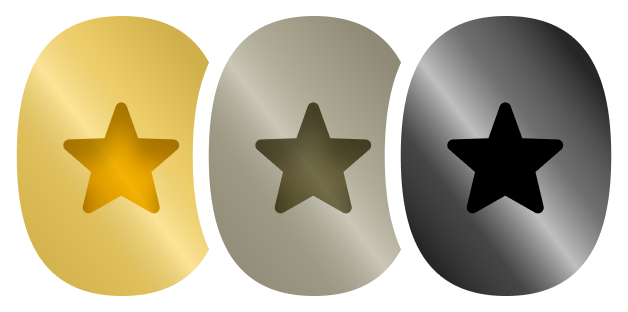 Gold, Platinum, and Titanium medallions