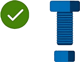 Example of acceptable nut and bolt fastener