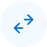 Circle with arrows pointing to the left and right.