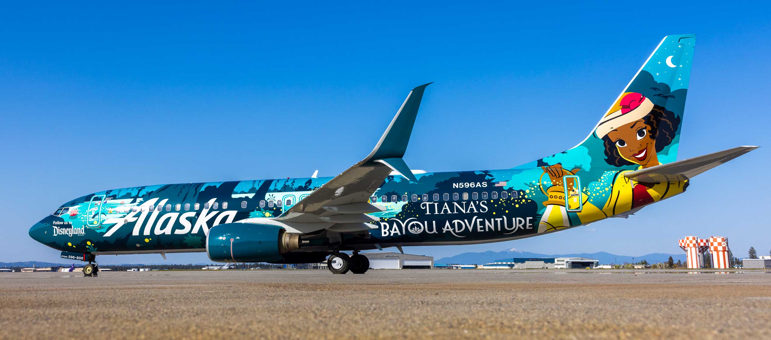 Tiana’s Bayou Adventure Flyer Boeing 737-800 plane