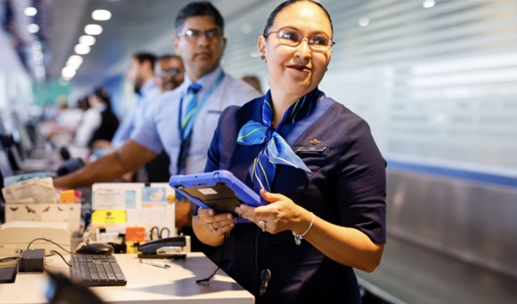 A ticket counter agent.