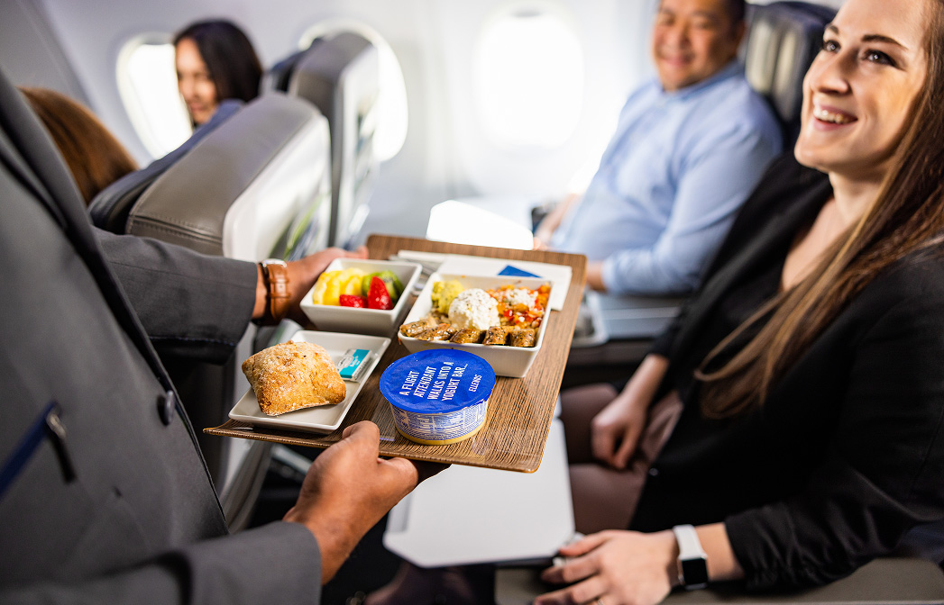 Guest sitting in First Class