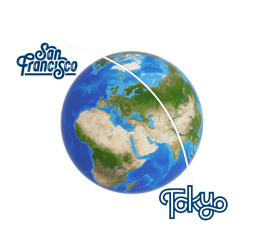 Mapa mundial sobre baloncesto de San Francisco a Tokio