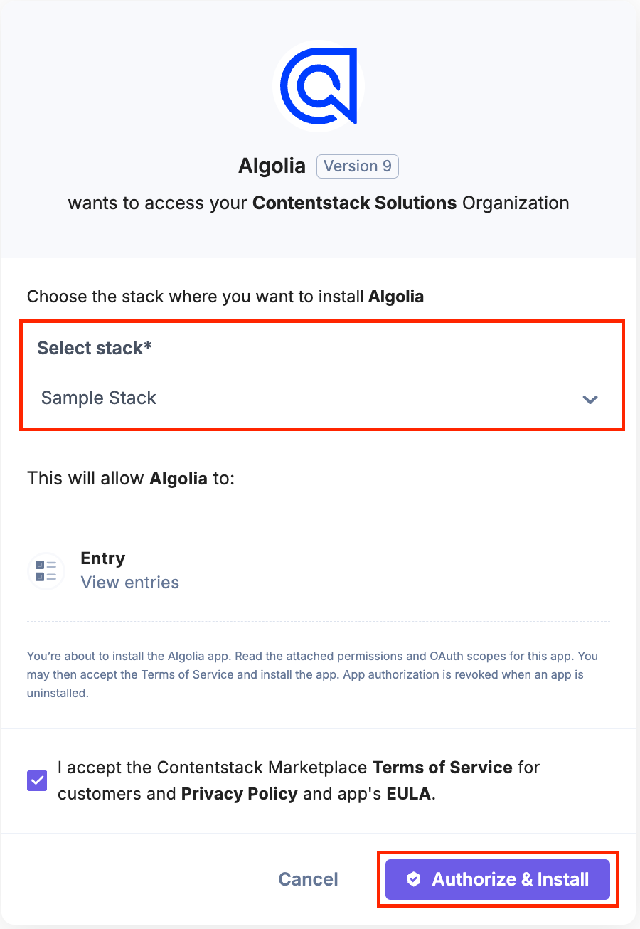 Algolia-App-Install