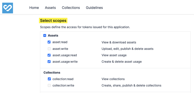 Bynder-Get-Credentials-App-Select-Scopes