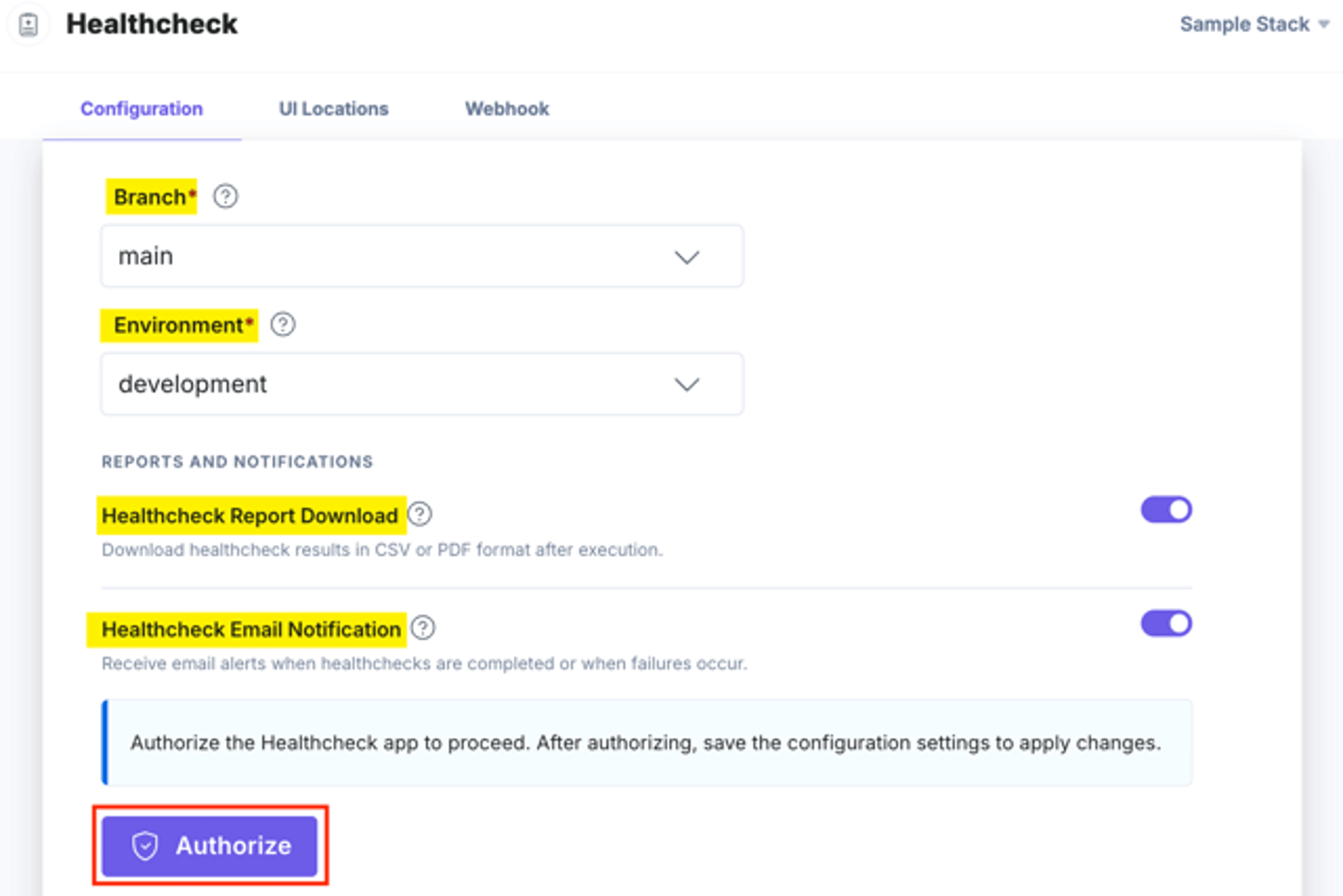 Healthcheck-Configuration