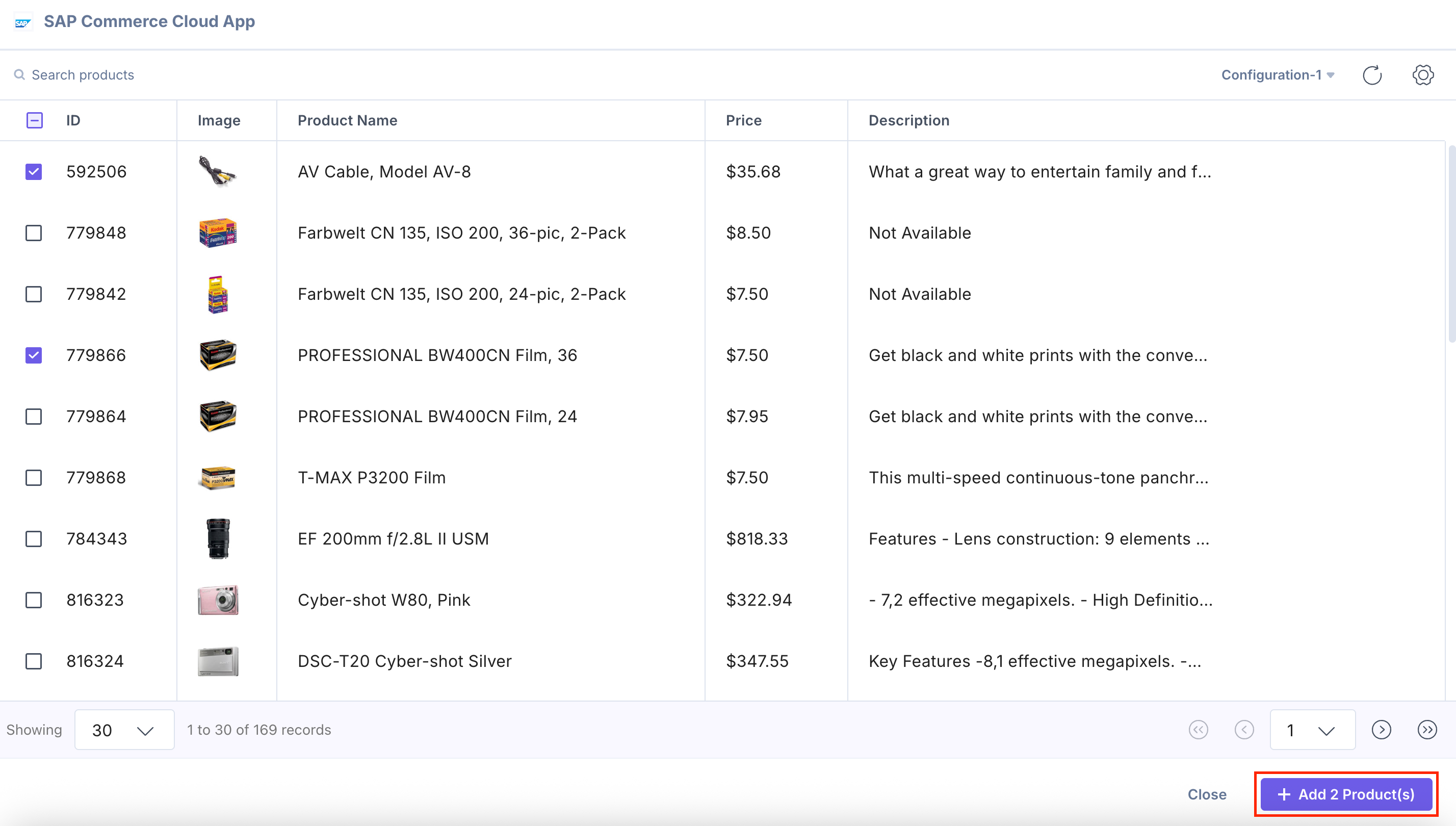 SAP-Commerce-Cloud-Product-Selector-Page
