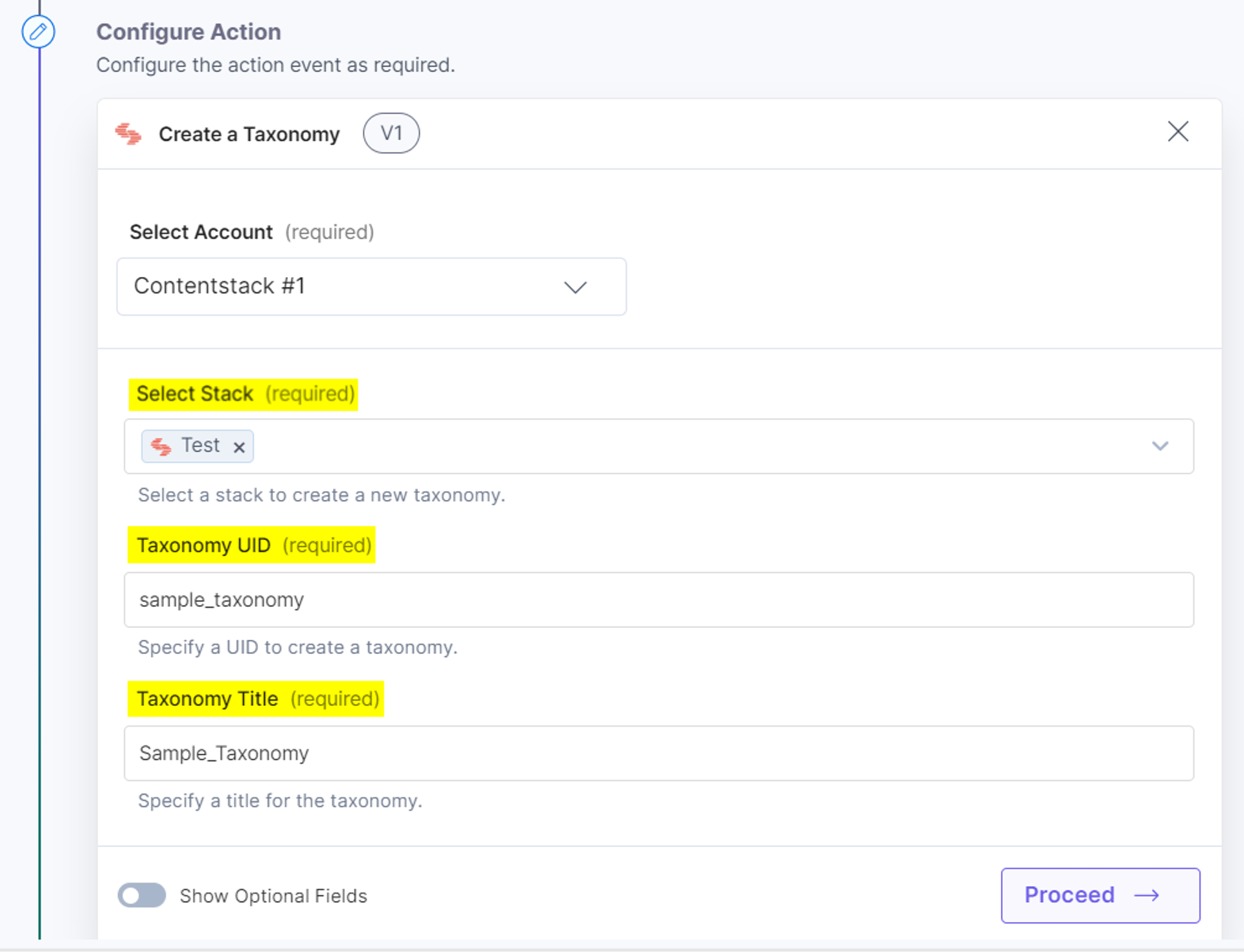 Contentstack Management - Taxonomy Actions | Contentstack