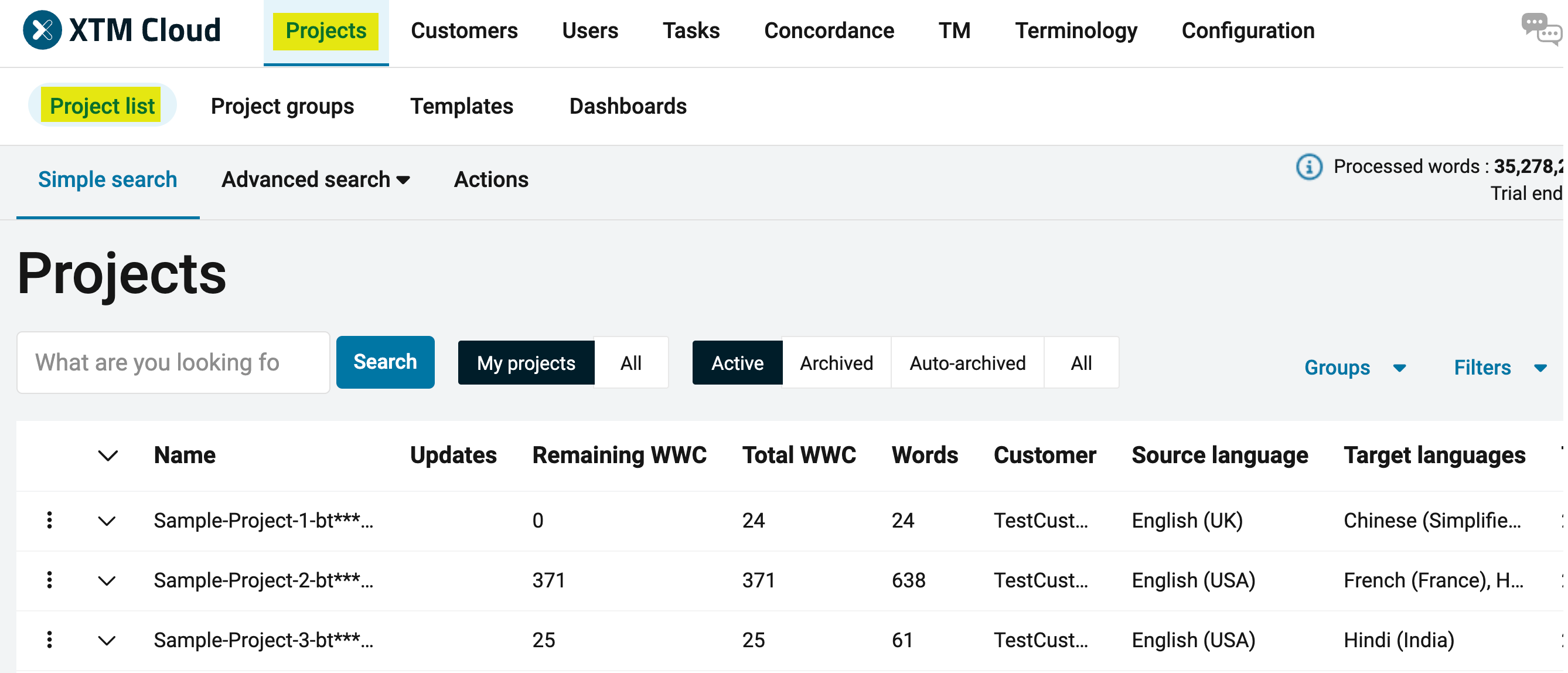 XTM-Human-Translate-Select-Project