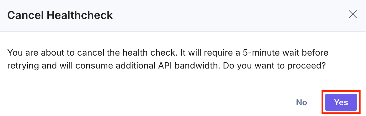 Healthcheck-Running-Cancel-Modal