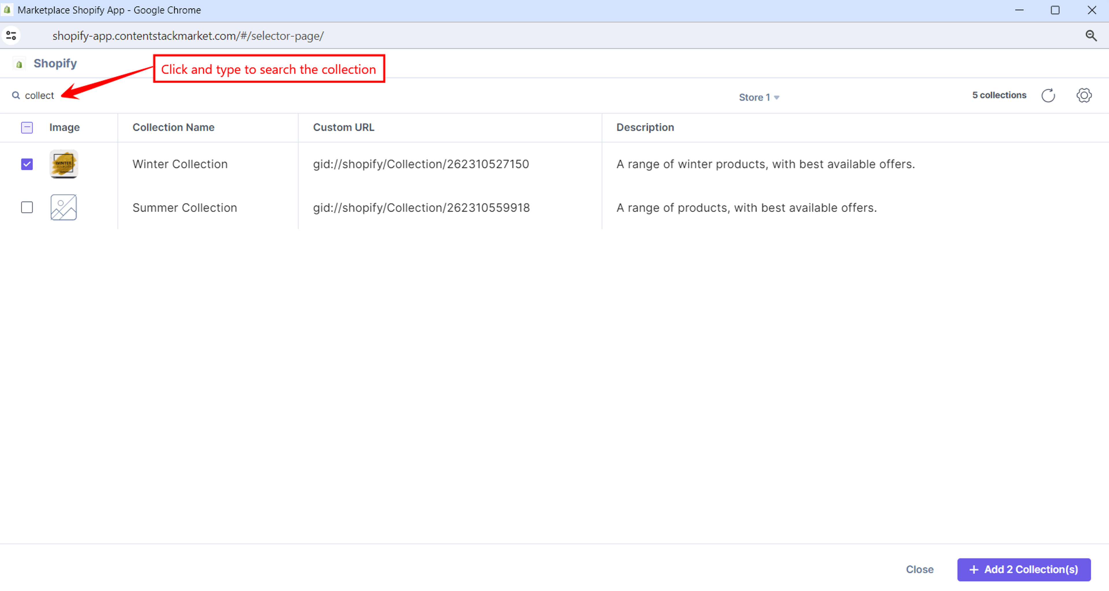 Shopify-Collection-Selector-Page-Search