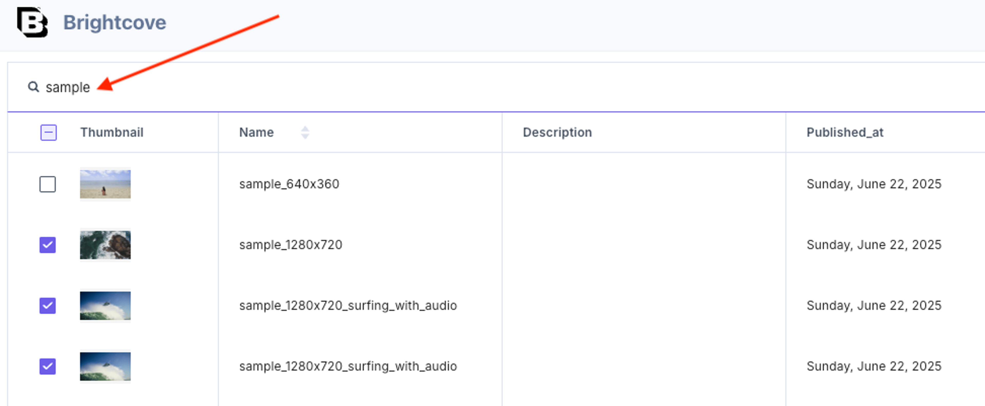 Brightcove-Selector-Page-Search