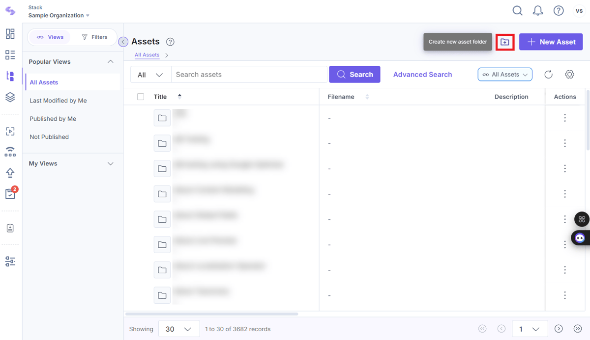 Create an Asset Folder | Contentstack