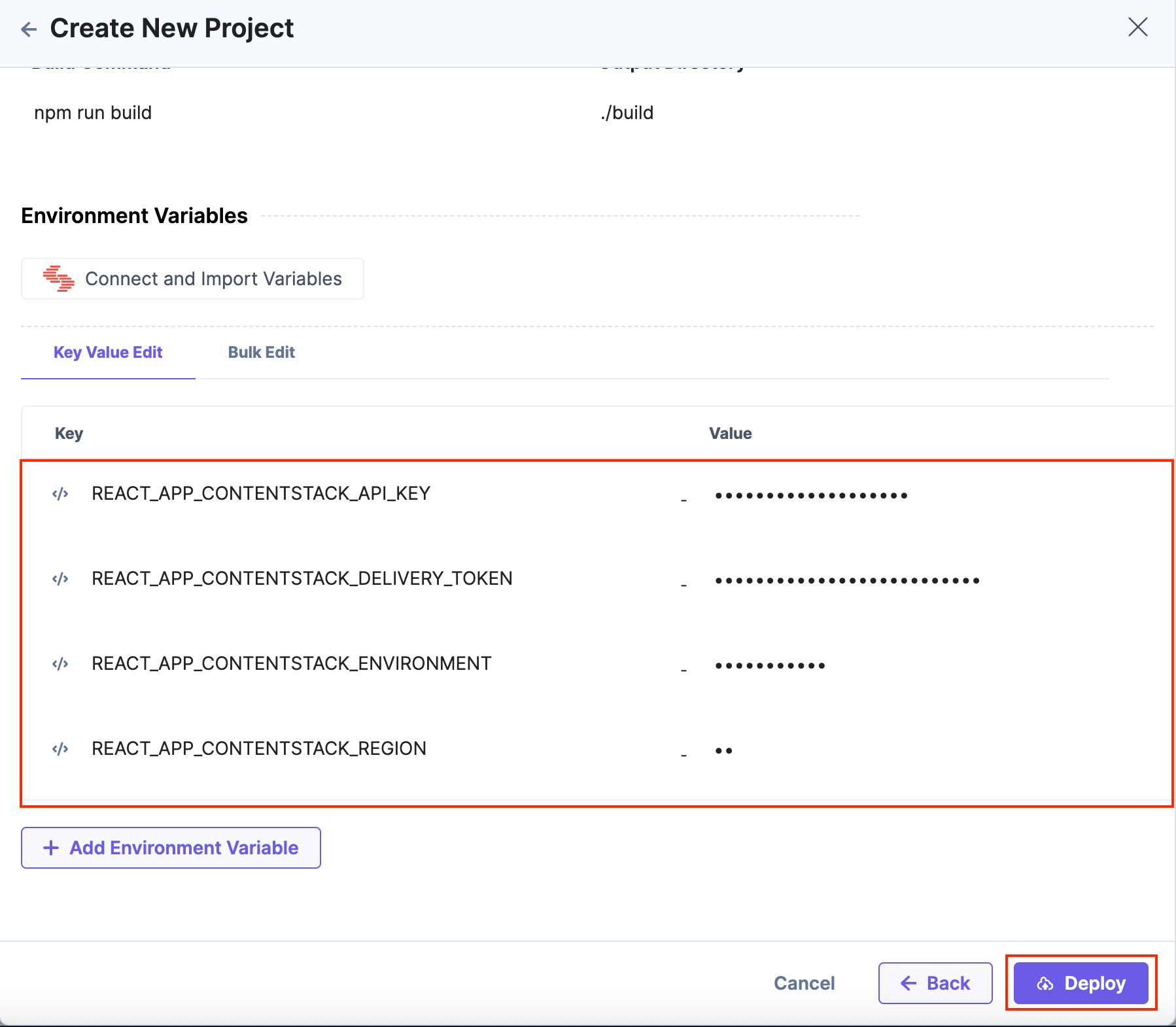 25. Create New Project Modal - Environment Details.png