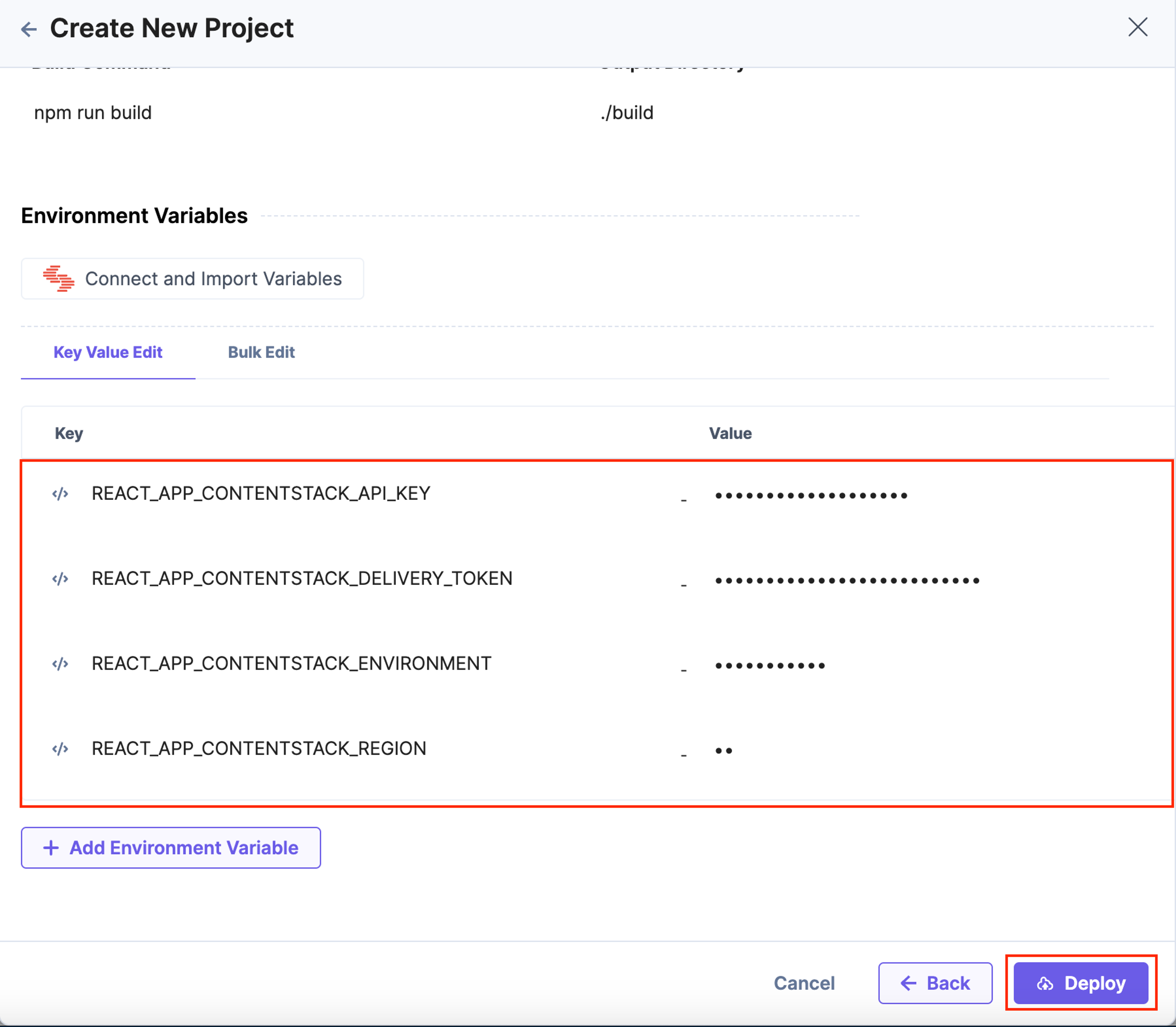 25. Create New Project Modal - Environment Details.png