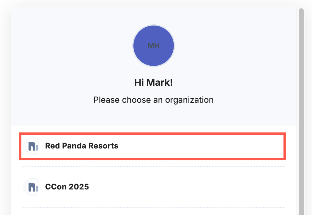 6. Organization selection screen.png