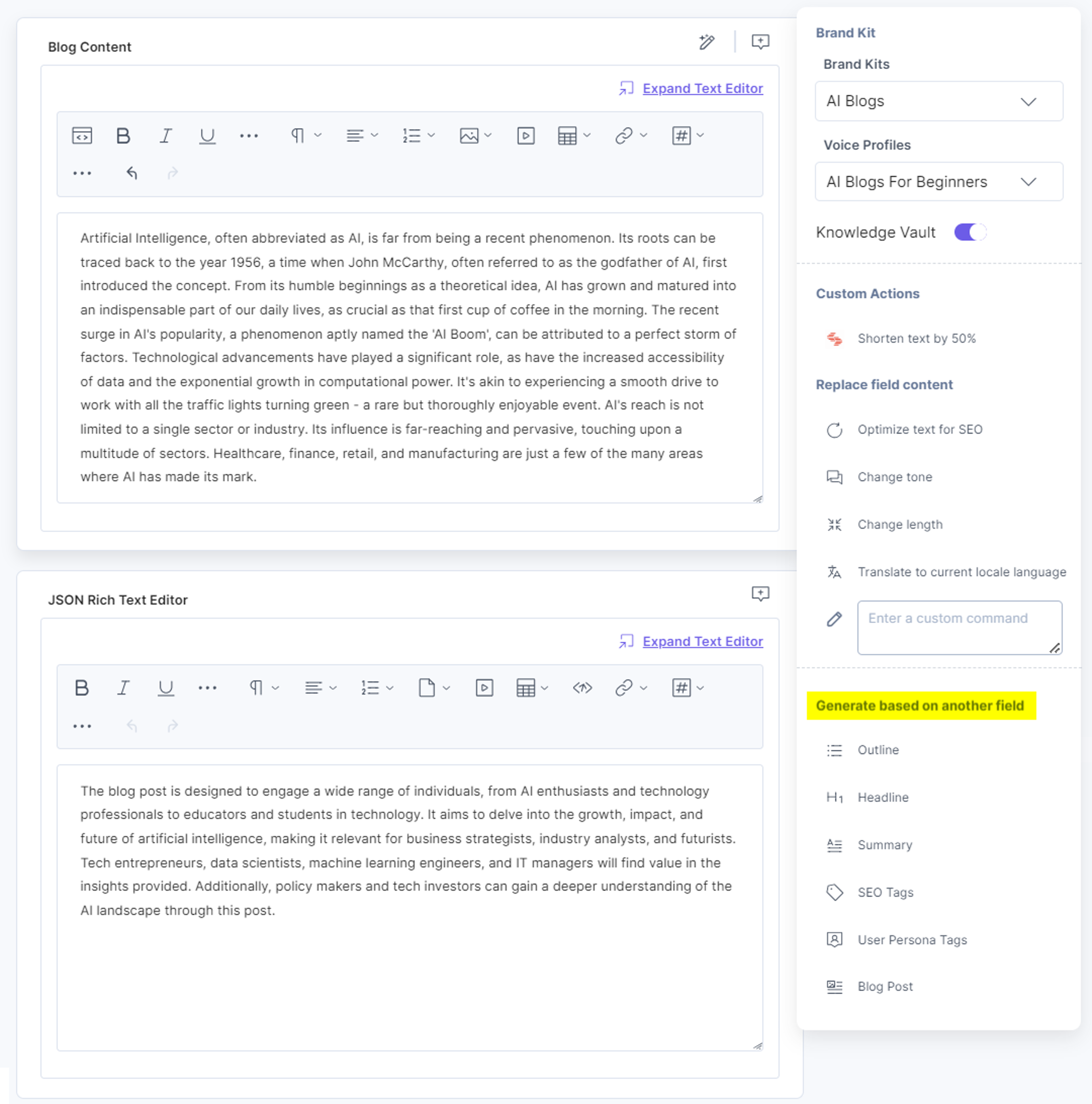 34-AI-Assistant-with-Brand-Kit-Generate-Based-on-Another-Field