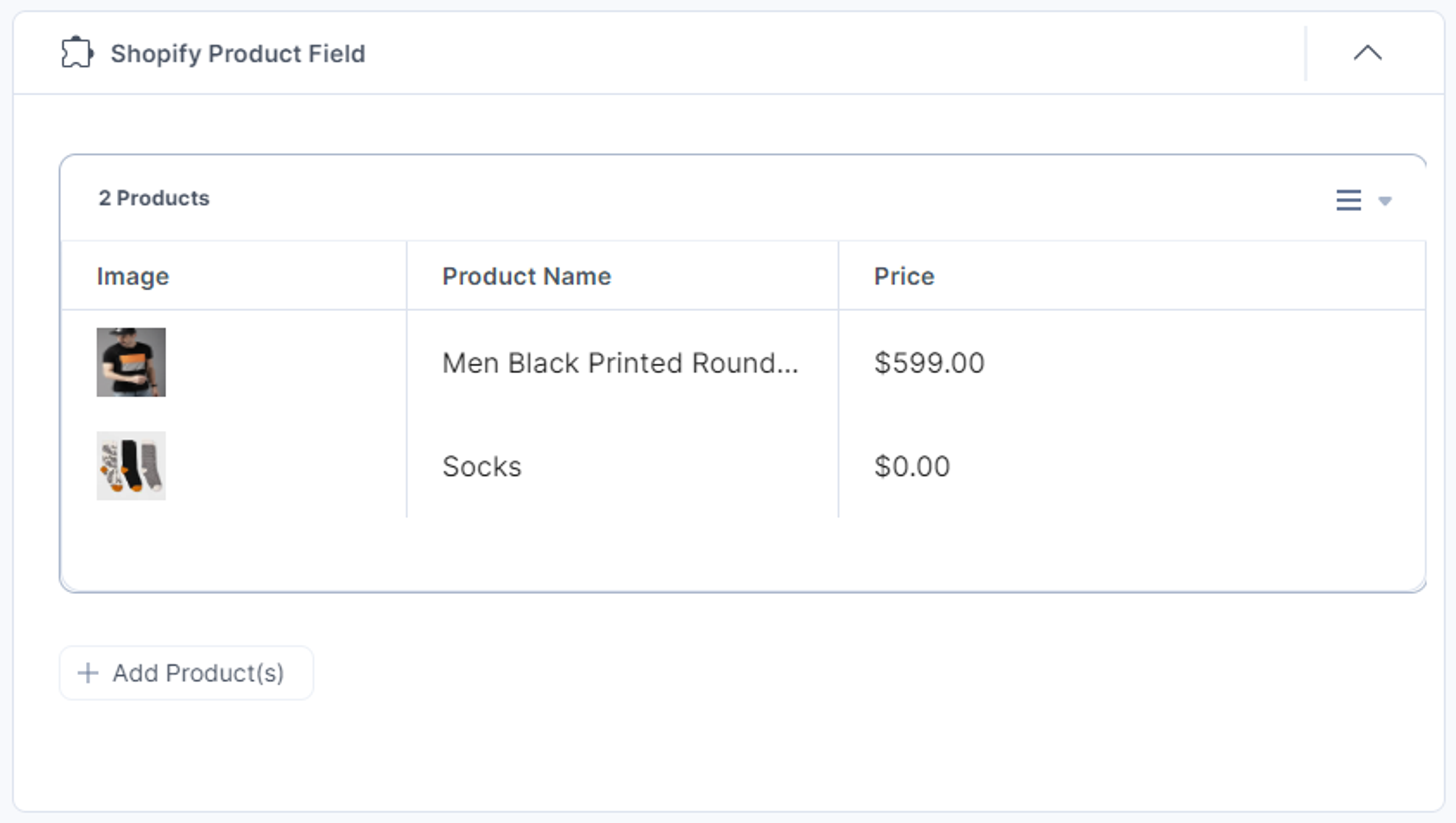 Shopify-Product-View-List