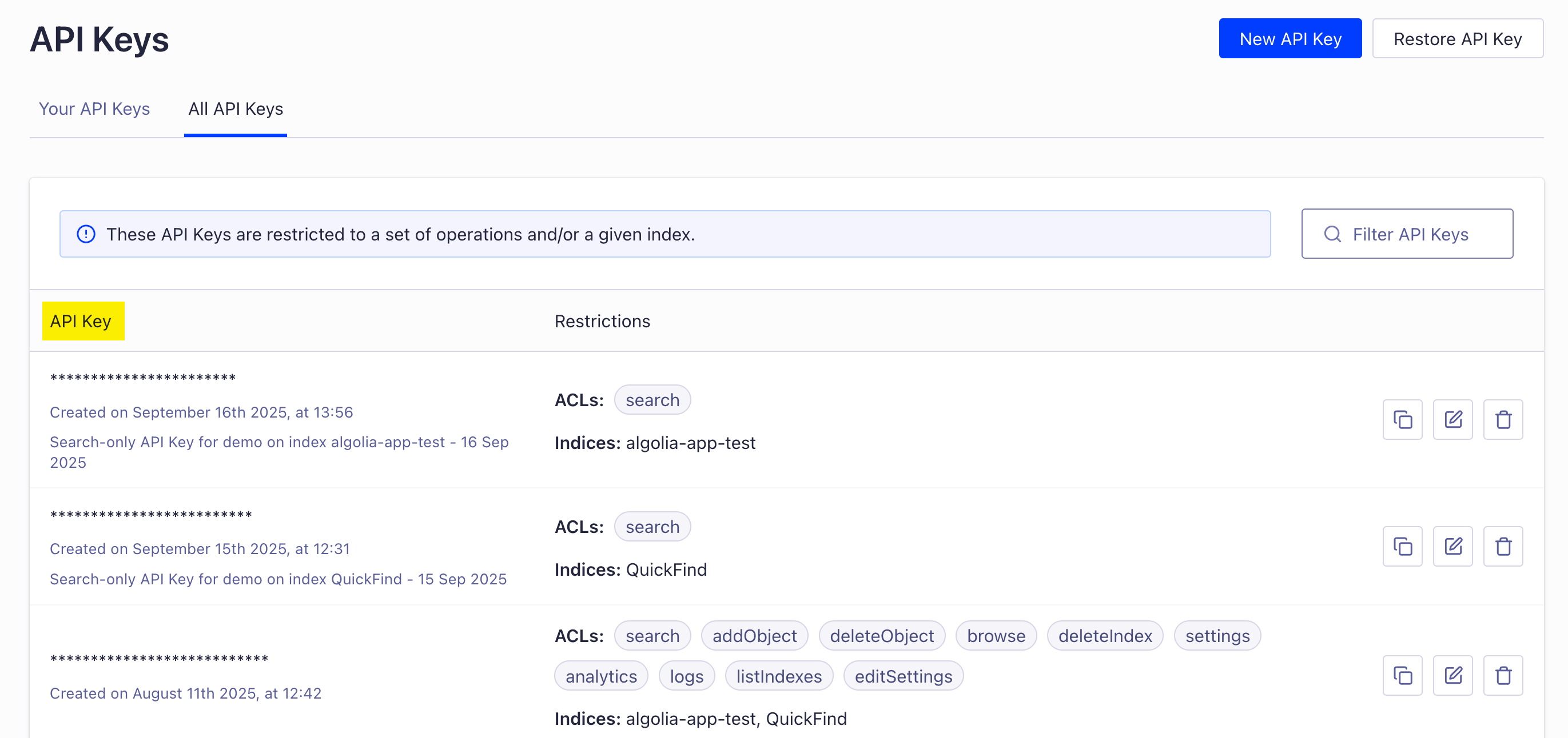 Algolia-API-Keys